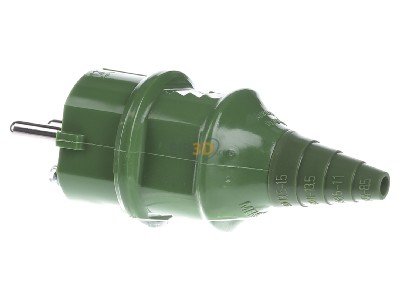 View on the right Mennekes 10841 Protective contactPlug Green 
