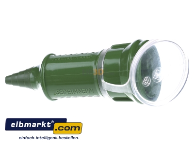 View on the left Mennekes 10846 Schuko coupler plastic green
