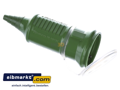 View top left Mennekes 10846 Schuko coupler plastic green
