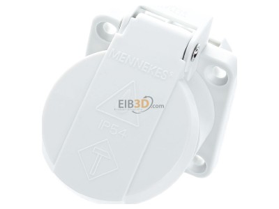 Ansicht oben vorne Mennekes 11060 Schuko-Anbau-Steckdose 16A,2p+E,230V,gr 