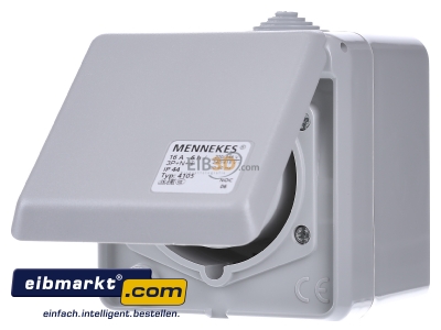 Frontansicht Mennekes 4105 Wanddose Cepex 16A,5p,6h,400V,IP44 