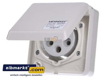 Front view Mennekes 4115 Architectural socket CEE 16A-socket 6h
