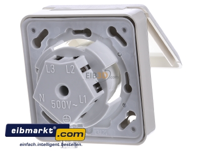 Back view Mennekes 4115 Architectural socket CEE 16A-socket 6h
