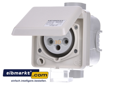 Front view Mennekes 4125 Architectural socket CEE 16A-socket 6h
