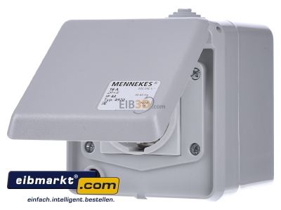 Frontansicht Mennekes 4970 Schuko-Wanddose Cepex 16A,2p+E,230V,IP44 