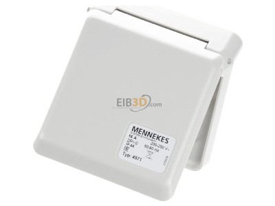 Ansicht oben vorne Mennekes 4971 Schuko-Anbaudose Cepex 16A,2p+E,230V,IP44 