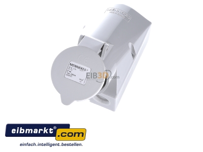 View up front Mennekes 2983A Wall-mounted CEE-socket CEE-Socket 32A
