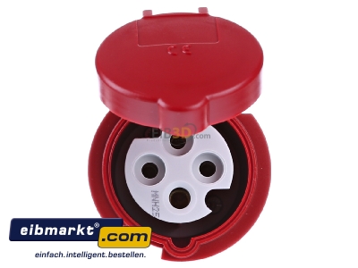 Front view Mennekes 514 CEE coupling 16A 4p 6h 
