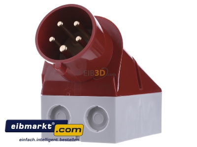 Front view Mennekes 354 Mounted CEE-plug 32A 5p 6h
