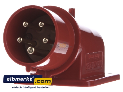 Front view Mennekes 379 Mounted CEE-plug 16A 5p 6h
