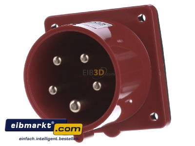 Front view Mennekes 1408 Mounted CEE-plug 16A 5p 6h

