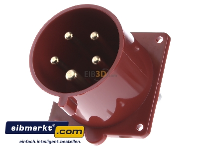 Front view Mennekes 1409 Mounted CEE-plug 32A 5p 6h
