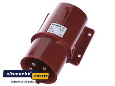 View up front Mennekes 391 Mounted CEE-plug 32A 5p 6h
