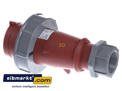 View on the right Mennekes 300 CEE plug 32A 5p 6h 400 V (50+60 Hz) red
