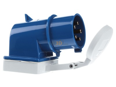 Ansicht links Mennekes 411 Aufbaustecker 32A,5p,9h,230V,IP44 