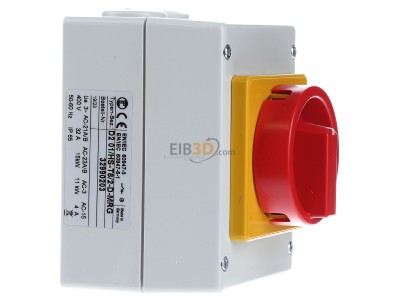 View on the left Elektra D2 01/HS-T8/2-D-MRG Off-load switch 3-p 32A 
