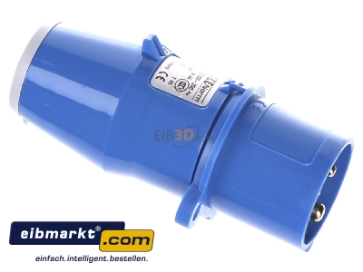 View top left Bals Elektrotech. 219 CEE plug 16A 3p 6h 230 V (50+60 Hz) blue - 
