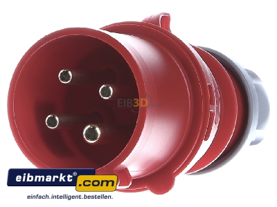 Front view Elektra Tailfingen CT 432/6H CEE plug 32A 4p 6h 400 V (50+60 Hz) red 
