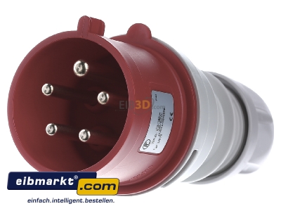 Front view Elektra Tailfingen CT 532/ 6H CEE plug 32A 5p 6h 400 V (50+60 Hz) red
