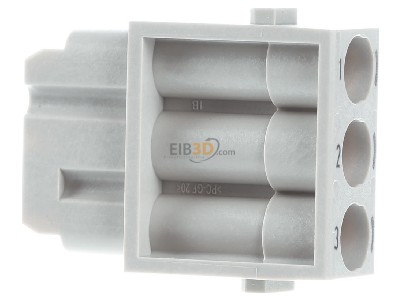 View on the right Harting 09 14 003 3101 Socket insert for connector 3p 
