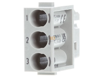 Back view Harting 09 14 003 3101 Socket insert for connector 3p 
