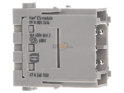 View on the left Harting 09 14 005 2616 Pin insert for connector 5p 
