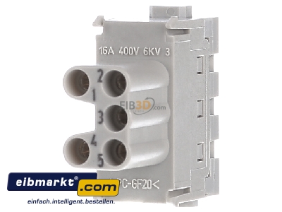 Front view Harting 09 14 005 2716 Bus insert for connector 5p 
