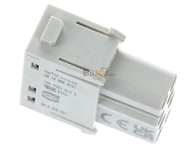 View top left Harting 09 14 008 3101 Socket insert for connector 8p 
