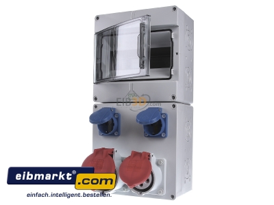 Front view Spelsberg STV 922-S CEE-Socket combination wall mount IP44 
