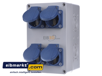 Front view Spelsberg STG 004 CEE-Socket combination wall mount IP44
