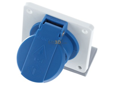 Ansicht oben vorne Mennekes 11011F Schuko-Anbau-Steckdose 16A 2p+E 230V bl 