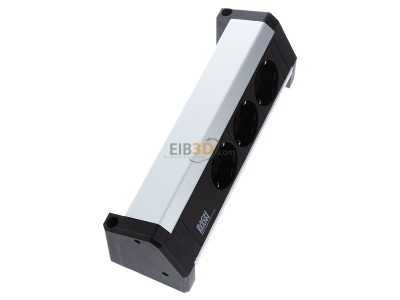 Ansicht oben links Bachmann 902.0048 Steckdosenleiste 3xSchuko schwarz 