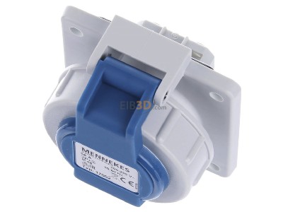 Ansicht oben vorne Mennekes 17002 Schuko-Anbau-Steckdose 16A2p+E 230V IP68 BL 