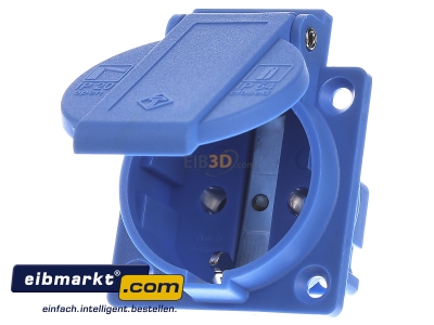 Front view Walther Werke 10003 Socket outlet protective contact blue 
