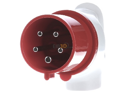 Front view Walther 236 CEE plug 32A 5p 6h 400 V (50+60 Hz) red 

