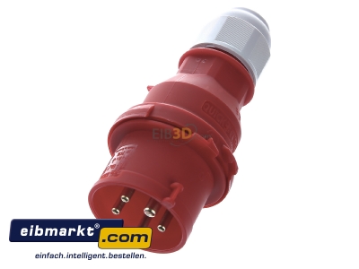 View up front Bals Elektrotech. 2136 CEE plug 16A 5p 6h 400 V (50+60 Hz) red 
