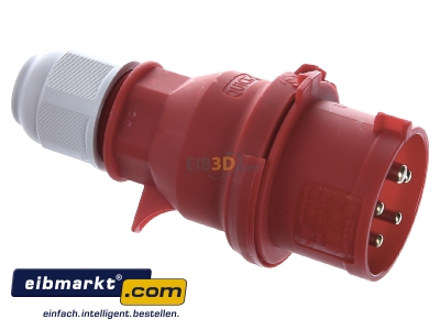 View top left Bals Elektrotech. 2136 CEE plug 16A 5p 6h 400 V (50+60 Hz) red 
