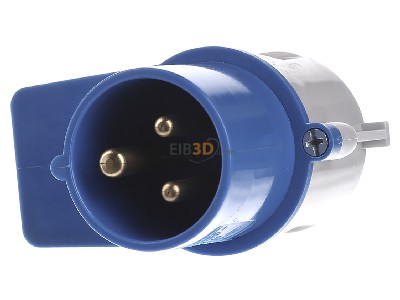 Front view Bals 231 CEE plug 16A 3p 6h 230 V (50+60 Hz) blue 
