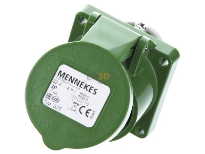 Ansicht oben vorne Mennekes 625 Anbaudose 32A,3p,4h,50V,IP44 
