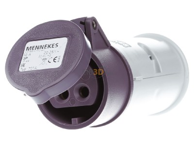 Frontansicht Mennekes 701A Kupplung 32A,3p,25V,IP44 