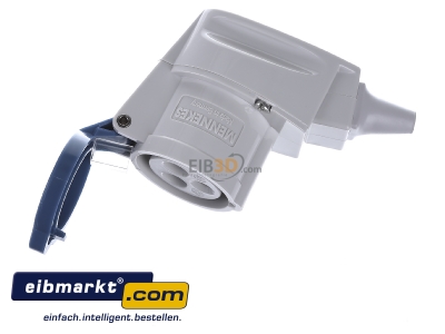 Ansicht oben vorne Mennekes 1438 Winkel-Kupplung 16A,3p,6h,230V,IP44 