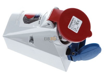 Ansicht oben links Mennekes 1650 Wanddose 16A,5p,6h,400V,IP44 