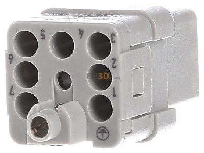 Back view Harting 09 12 007 3101 Socket insert for connector 7p 
