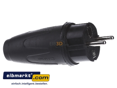 Ansicht links Merten 122151 Gummi-SCHUKO-Stecker sw 16A AC 250V 