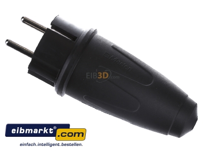 Ansicht oben rechts Merten 122151 Gummi-SCHUKO-Stecker sw 16A AC 250V 