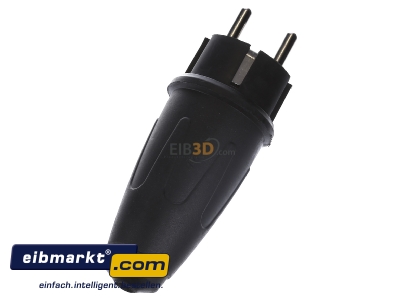 Ansicht oben hinten Merten 122151 Gummi-SCHUKO-Stecker sw 16A AC 250V 