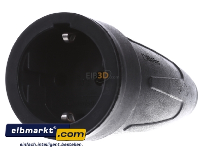Frontansicht Merten 174091 Gummi-SCHUKO-Kupplung sw 16A AC 250V 