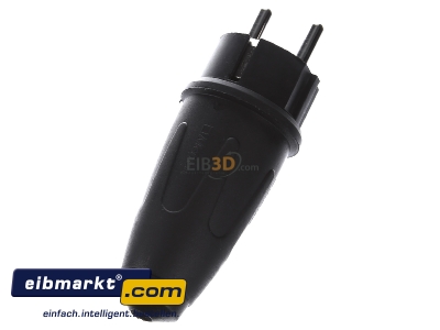 Ansicht oben hinten Merten 123251 Gummi-SCHUKO-Stecker sw DE FR BE Schutzkon. 