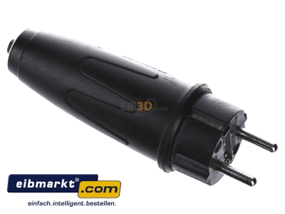 Ansicht oben links Merten 123551 Vollgu.SCHUKO-Stecker sw 16A AC 250V 