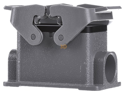 Front view Harting 19 30 010 1231 Socket case for industry connector 

